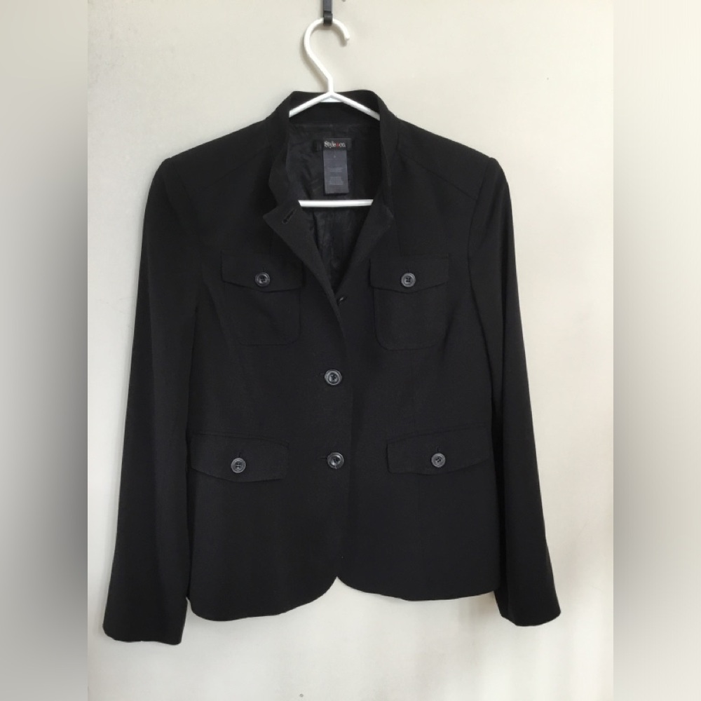 Black Fitted Military Jacket